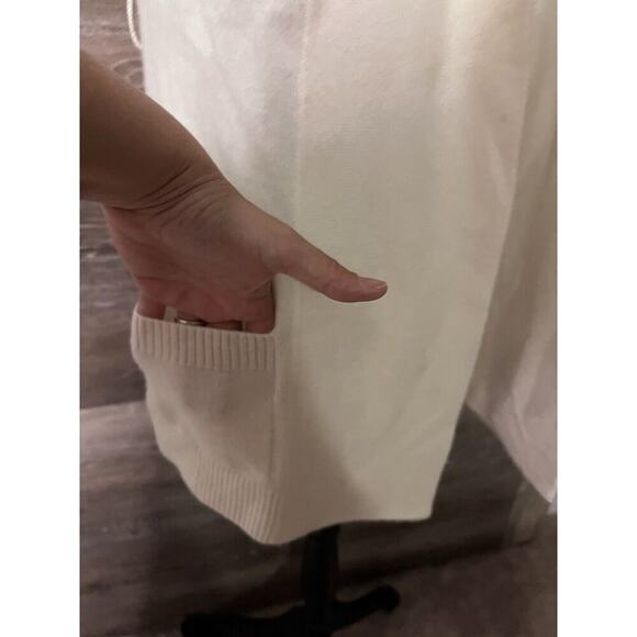 Hedge 100% Cashemere Vest Ivory Zellie Sz Small Long Pockets - Picture 6 of 9
